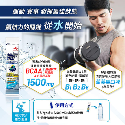 【aminoVITAL】胺基酸水分補給粉末 28包/盒 日本進口 BCAA 精胺酸 麩醯胺酸 水分補給