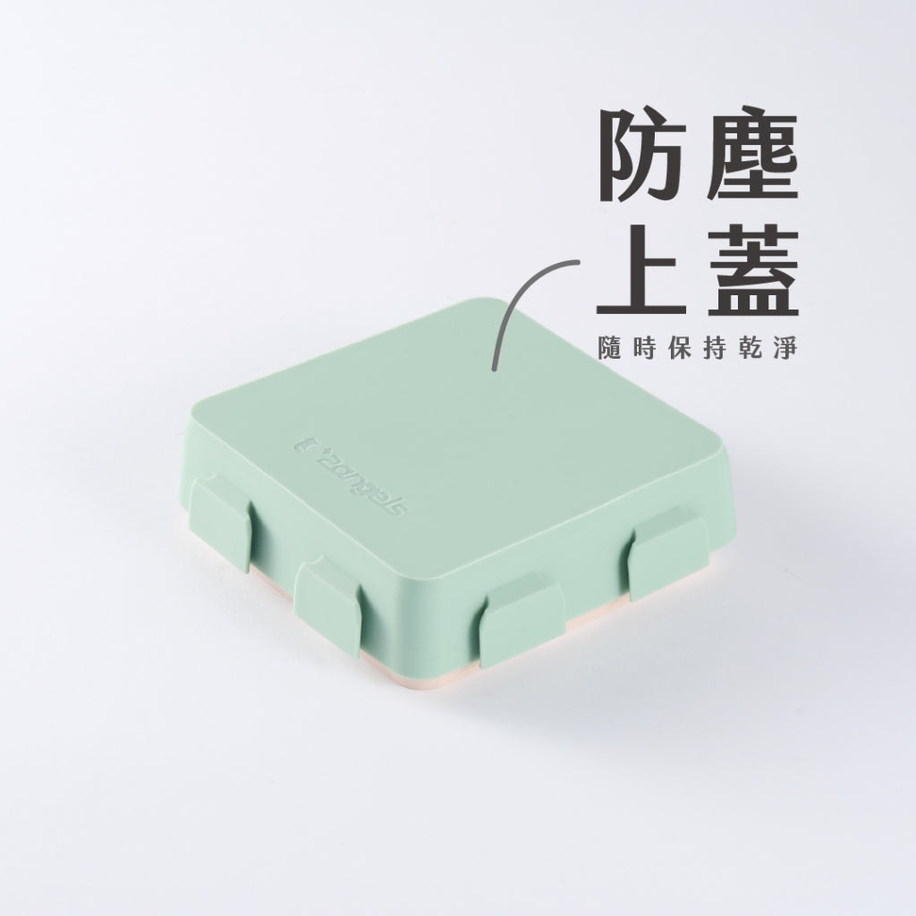 【2angels】矽膠拼圖餐盤 1入(含蓋) 兩色可選 德國認證 食品級矽膠 幼兒餐盤 防塵上蓋 加熱耐高溫