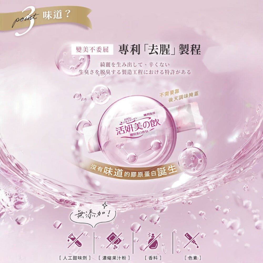 【味丹生技】活妍美の飲膠原白胜肽 5000mg 日本膠原蛋白 小分子胜肽 維他命C 魚來源 養顏美容