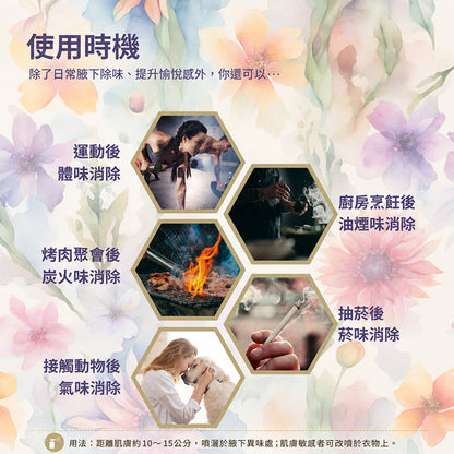 【泉發蜂蜜】繁花漫舞腋下香芬噴霧 30ml/盒 茉莉/檀香 智能消味科技 雙香調 清新舒爽 持久淨味