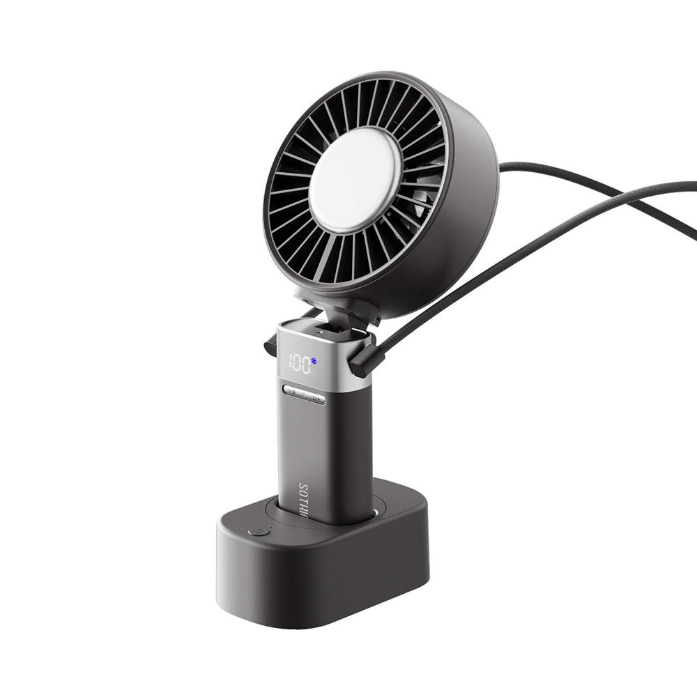 【向物】折疊冰敷高速大手持風扇-冰炫Max 100檔風速 超導冰磁片 加大面扇 LED數顯 隨身風扇 桌扇