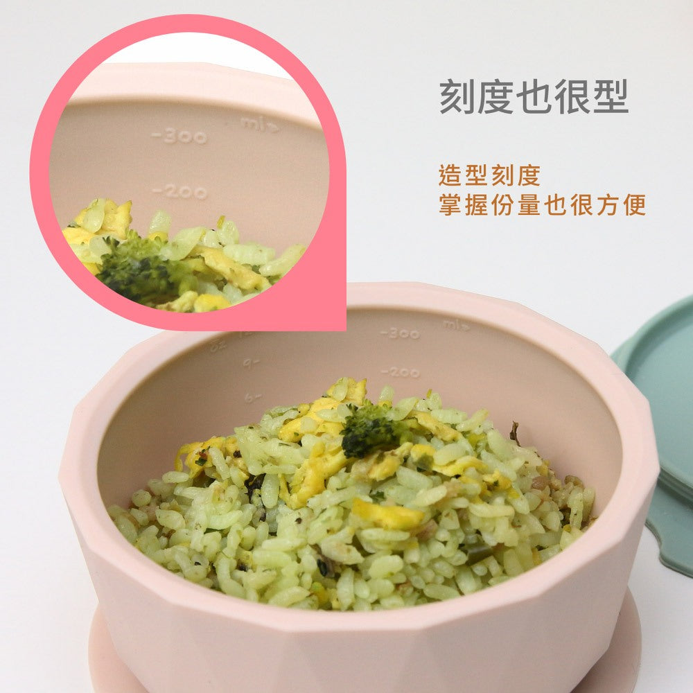 【2angels】矽膠鑽石吸盤學習碗 兩色任選 食品級矽膠 耐溫220度 好挖不易灑 穩固吸盤 兒童餐具