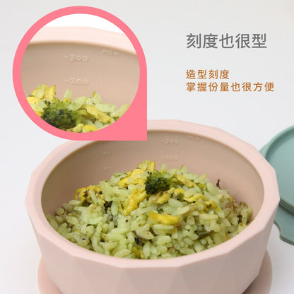 【2angels】矽膠鑽石吸盤學習碗 兩色任選 食品級矽膠 耐溫220度 好挖不易灑 穩固吸盤 兒童餐具