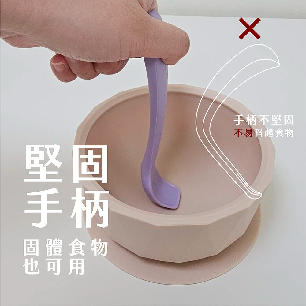 【2angels】矽膠餵食湯匙 2入組(附收納盒) 德國認證 食品級矽膠 梯形匙面 親膚手柄 兒童餐具