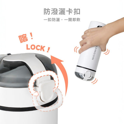 【NICONICO】便攜式雙電壓熱水壺 480ml NI-TK2417 國際電壓 過熱保護 觸控式 電熱瓶