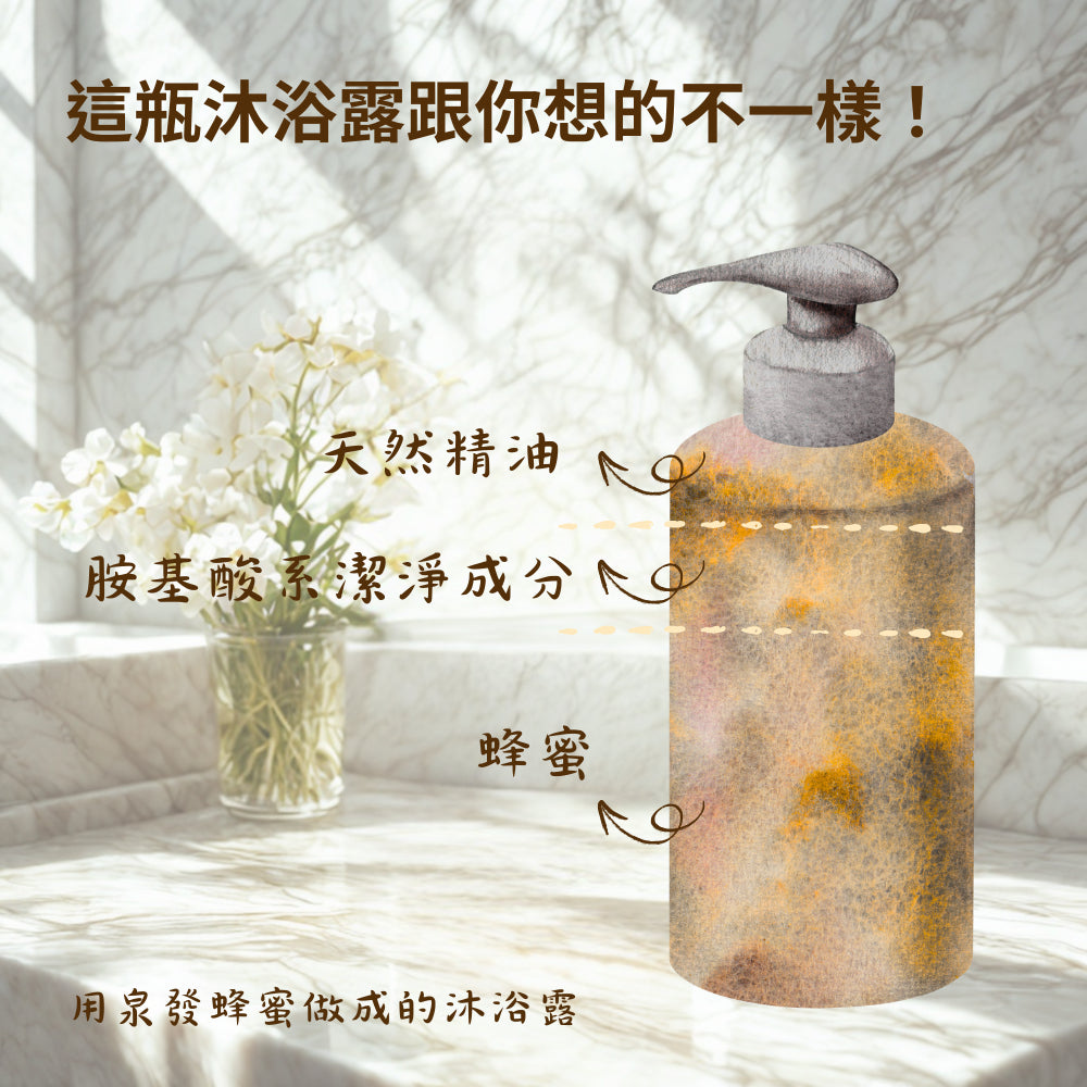 【泉發蜂蜜】蜜柚花語胺基酸潔膚露 420g 蜂蜜基底 無添加水 天然植萃精油 胺基酸 全身可用 沐浴露 商品介紹圖 2