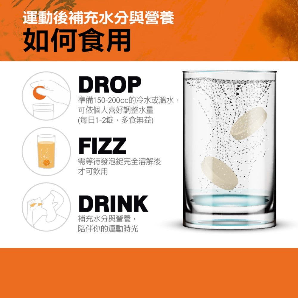 【果利生技】利得強超激能發泡錠 20錠/盒 低發泡速溶 日本專利薑黃 BCAA 運動電解質補給 雞肉胜肽 商品介紹圖 5