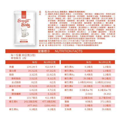 【沃爾司】Benefit Body 蛋白飲系列 單包零售 輕植蛋白 激能蛋白 豌豆 乳清蛋白 運動日常補給