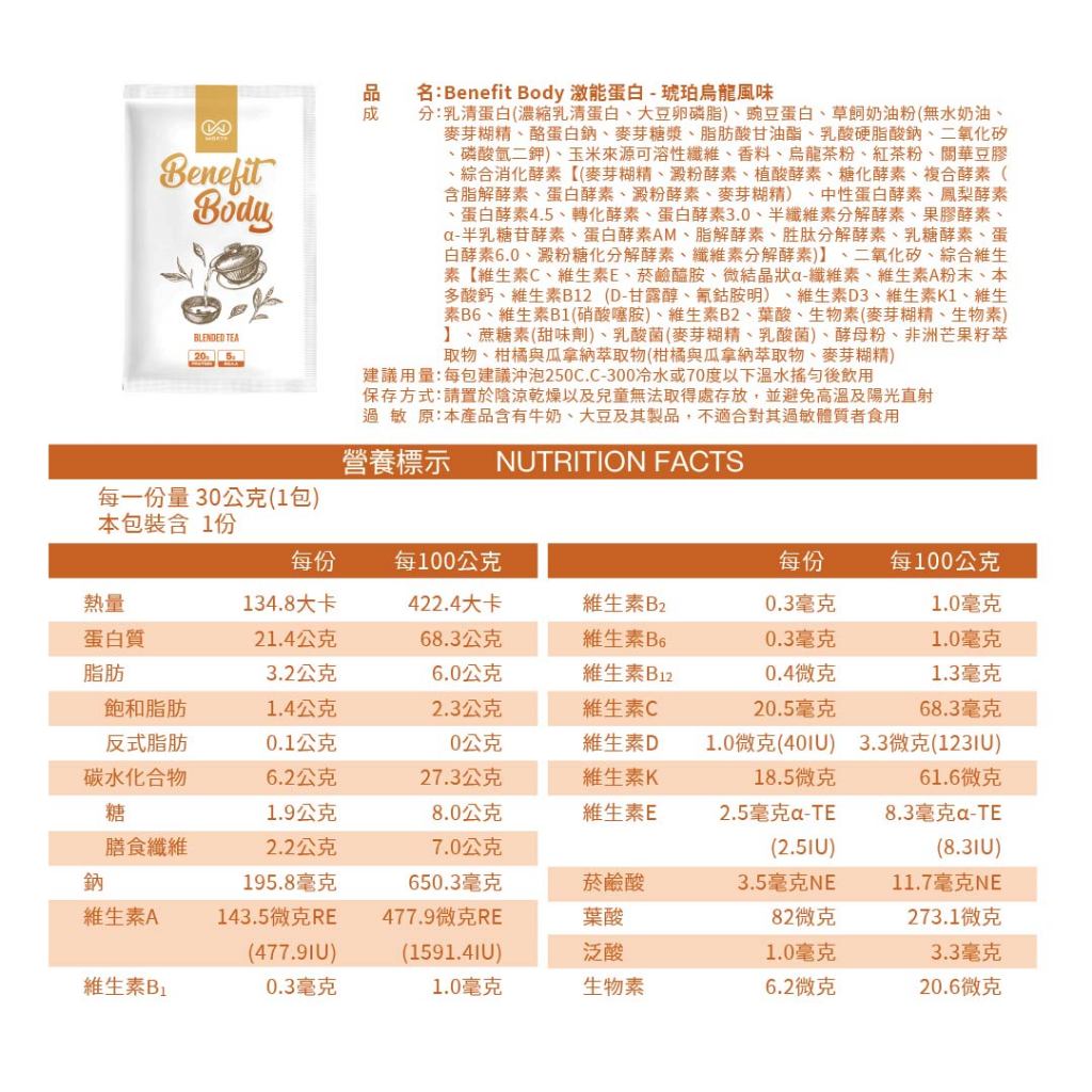 【沃爾司】Benefit Body 蛋白飲系列 單包零售 輕植蛋白 激能蛋白 豌豆 乳清蛋白 運動日常補給