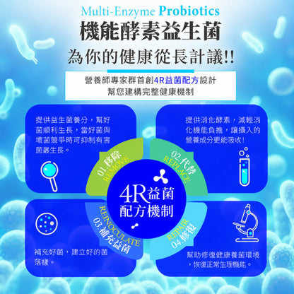 【穎達生技】機能酵素益生菌 30包/盒 600億益生菌 15株超級益菌 蔬果酵素 膳食纖維 調整體質