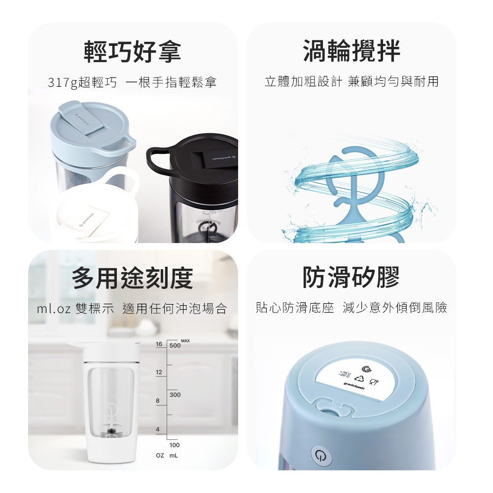 【Grantclassic】攪動人心 電動自動攪拌杯 650ml 強效攪拌 Tritan材質 輕鬆溶解