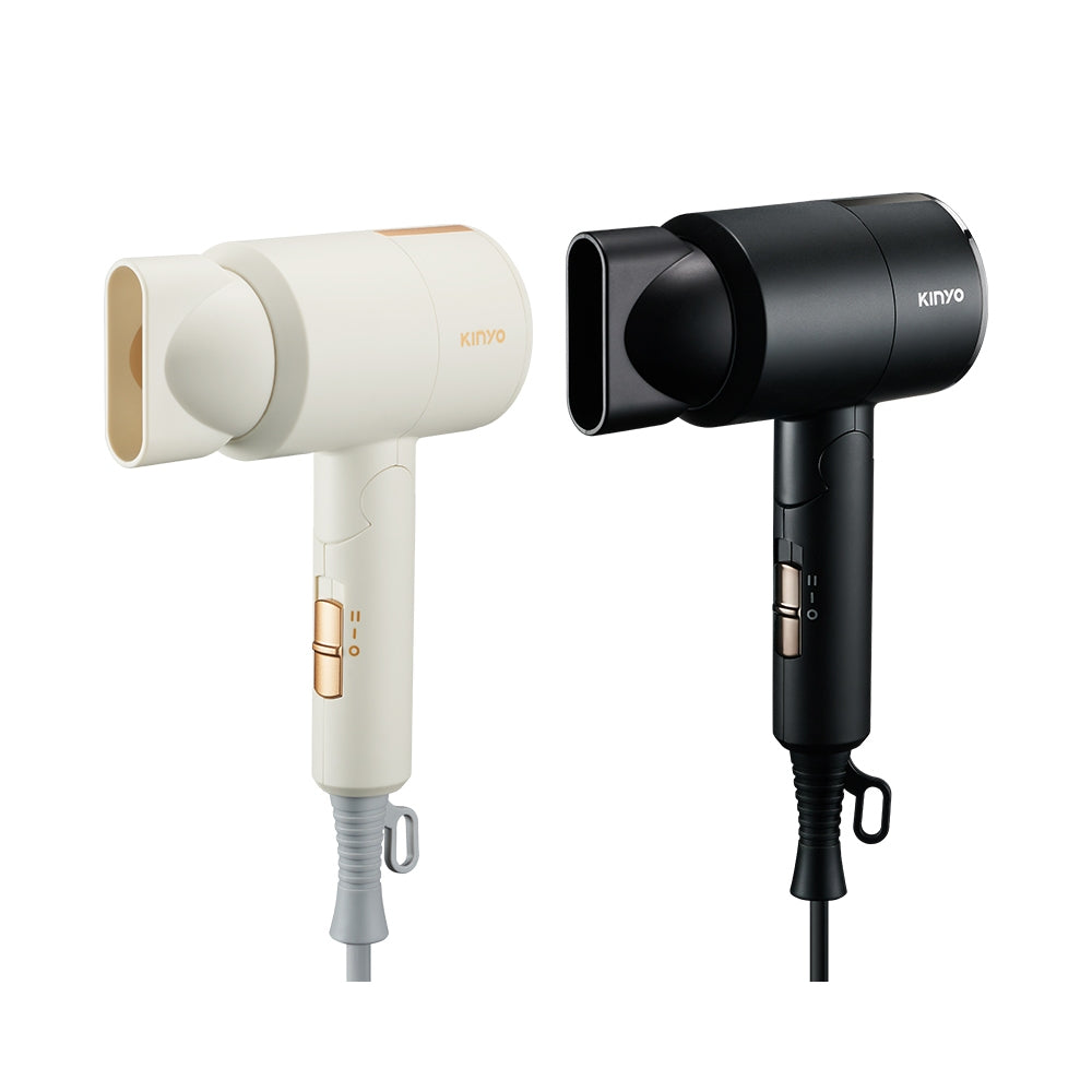 【KINYO】雙電壓負離子吹風機 KH-193 110V/220V 黑色/米色 可折疊 攜帶超輕量 出國旅行