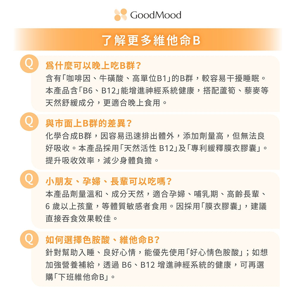 【GoodMood】好輕鬆-下班維他命 90顆/袋 量販補充包 德國專利藜麥 北海道蘆筍 晚安B群 幫助入睡