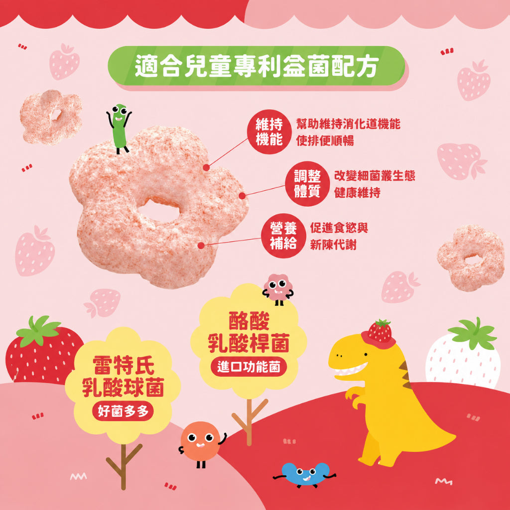 【Dinobite恐龍咬】益生菌米果花 雙益菌配方 無添加 無麩質 非油炸 入口好化 3種口味 嬰兒米餅