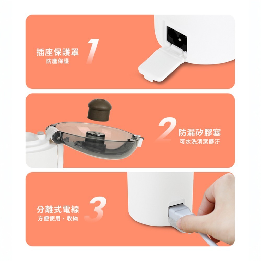 【NICONICO】便攜式雙電壓熱水壺 480ml NI-TK2417 國際電壓 過熱保護 觸控式 電熱瓶