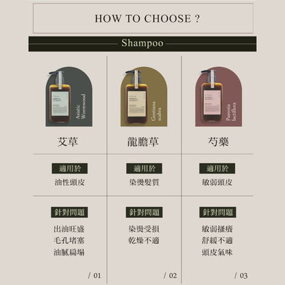 【KAFEN卡氛】草本洗髮精 300ml/瓶 艾草 芍藥 龍膽草 天然草本 豐盈蓬鬆 控油保濕 滋養髮絲