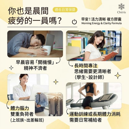 【植感日嚐】早安!活力清晰複方膠囊 60顆/瓶 腦磷脂 酵母B群 人參 瑪卡 紅景天 早晨活力 思緒清晰
