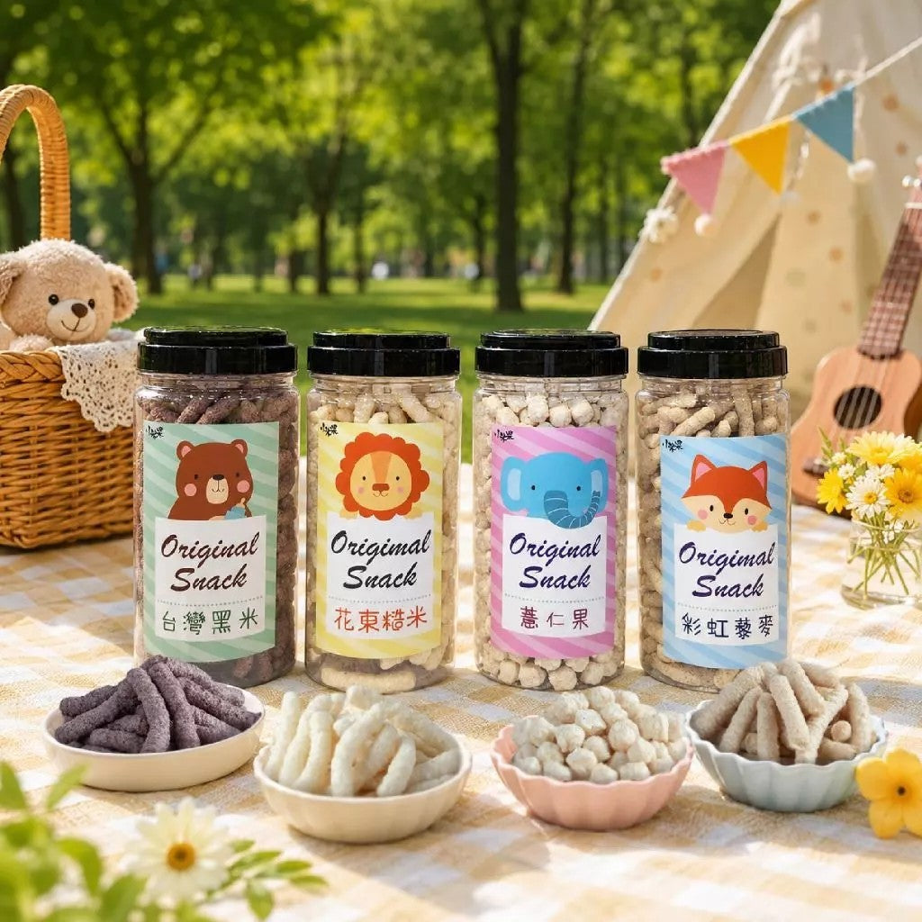 【展榮商號】米果罐裝 花東糙米/台灣黑米/彩虹藜麥/薏仁果 四款口味 無人工添加 原料膨發 全家皆宜