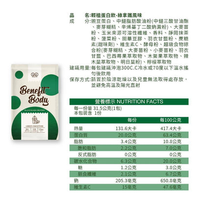 【沃爾司】Benefit Body 蛋白飲系列 單包零售 輕植蛋白 激能蛋白 豌豆 乳清蛋白 運動日常補給