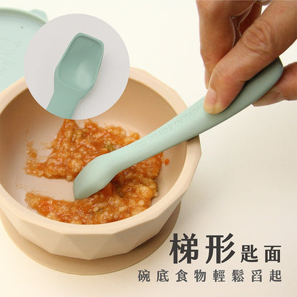 【2angels】矽膠餵食湯匙 2入組(附收納盒) 德國認證 食品級矽膠 梯形匙面 親膚手柄 兒童餐具