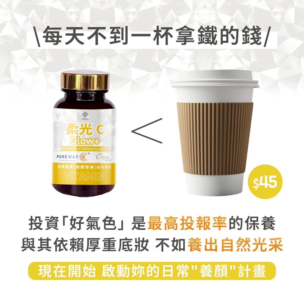 【植感日嚐】柔光C養顏潤采膠囊 60顆/瓶 穀胱甘肽 維生素C 玻尿酸 神經醯胺 美妍補給 日常保養