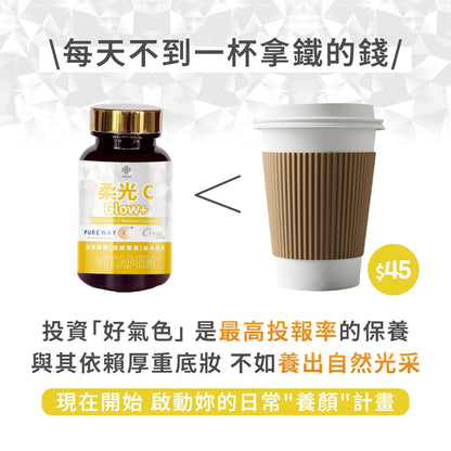 【植感日嚐】柔光C養顏潤采膠囊 60顆/瓶 穀胱甘肽 維生素C 玻尿酸 神經醯胺 美妍補給 日常保養