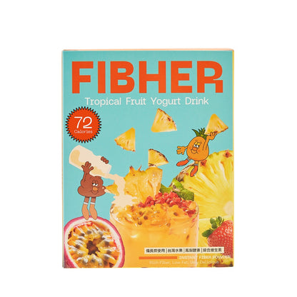 【FIBHER】纖順熱帶水果乳酸纖維飲 鳳梨口味 10包/盒 膳食纖維 鳳梨酵素 芽孢乳酸菌 輕盈順暢