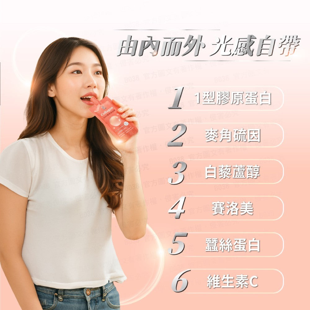 【德醫】6000膠原蛋白飲 8包/盒 韓國小分子胜肽 賽洛美 白藜蘆醇 麥角硫因 養顏美容 青春透亮