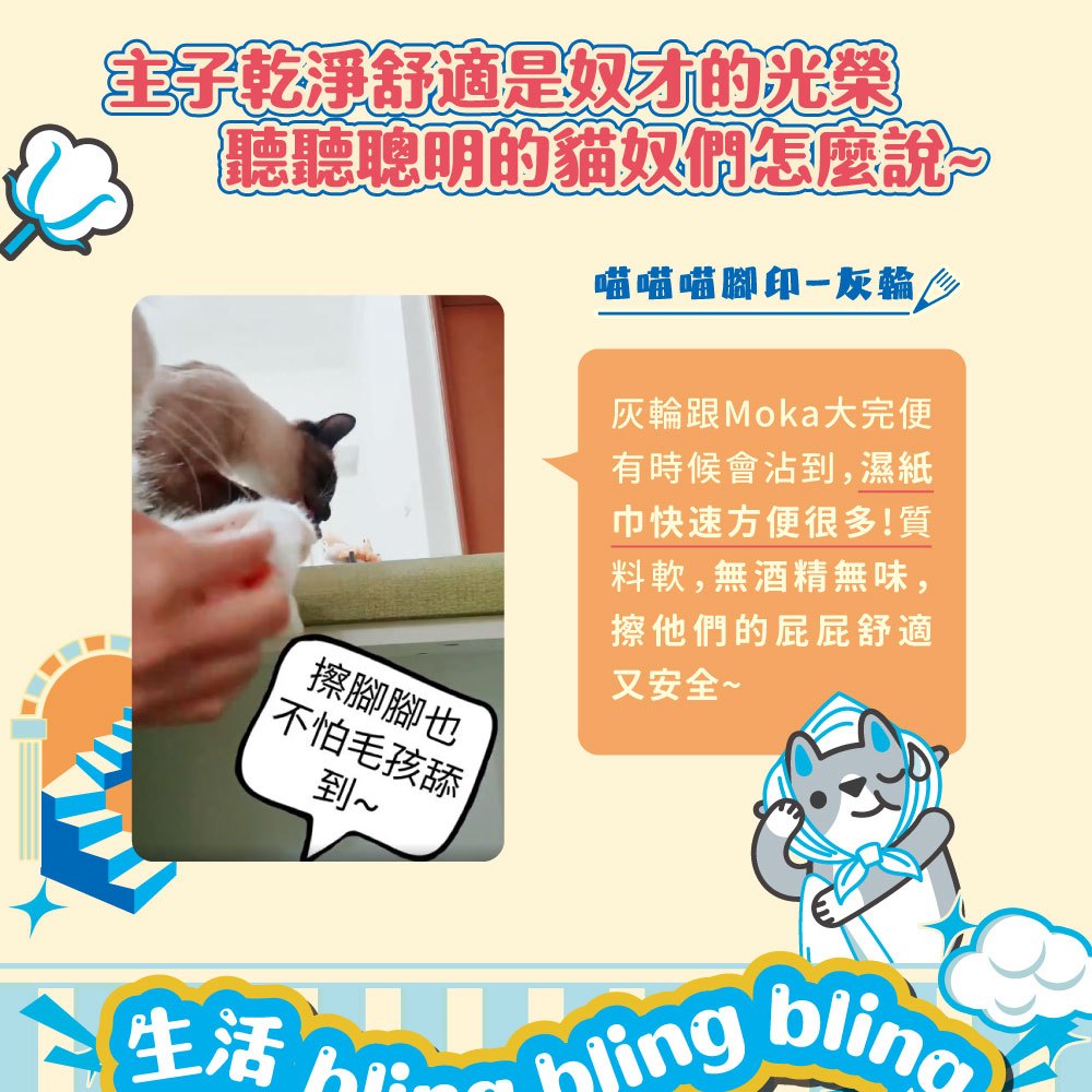 【臭味滾ODOUT】貓咪專用除臭抑菌濕紙巾 50抽/包 不含酒精 潔淨去味 植萃保濕 溫和清爽 寵物清潔