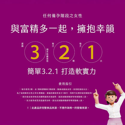 【富精多】女性配方錠劑軟膠囊 56粒/盒 德國原裝 葉酸 Q10 魚油 維生素E 女性備孕營養 準媽咪