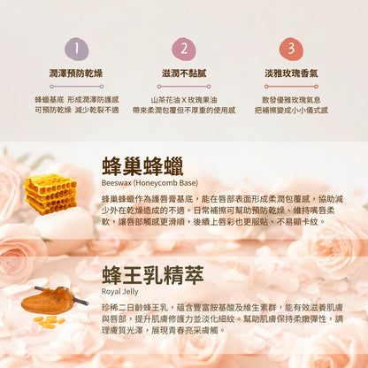 【泉發蜂蜜】蜂巢護唇膏 5g/支 蜂巢精華 山茶花油 蜂王乳 多款香氛選擇 輕盈不黏 植萃潤護 保護鎖水