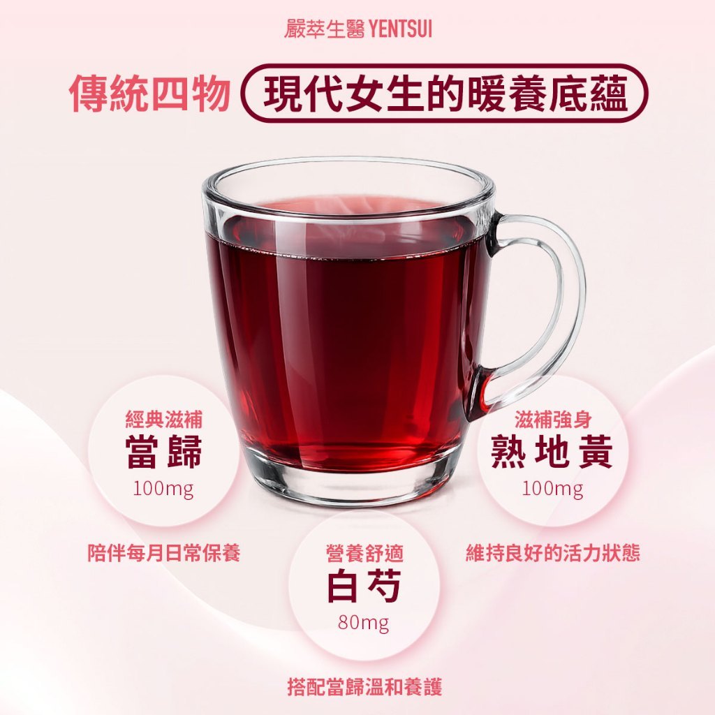 【嚴萃】月月暖暖飲 15包/盒 溫和漢方 專利玫瑰+聖潔莓+亞麻籽 四物+甘胺酸亞鐵+葉酸 女性日常調理