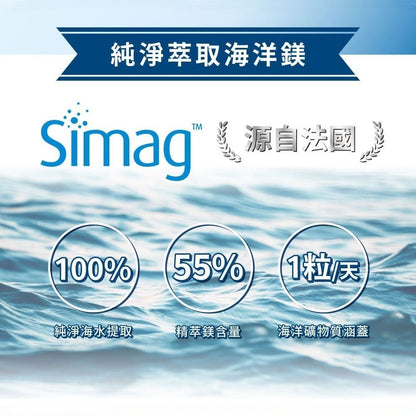 【德醫 Collagen】純粹海洋鎂膠囊 30顆/盒 天然海洋鎂Simag 溫和不刺激 幫助入睡 舒緩緊繃