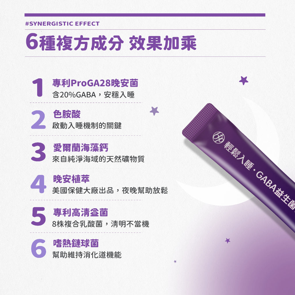 【晶澈】輕鬆入睡GABA益生菌 30包/盒 8株專利益菌 美國晚安植萃 愛爾蘭海藻鈣 晚安益生菌 放鬆入睡