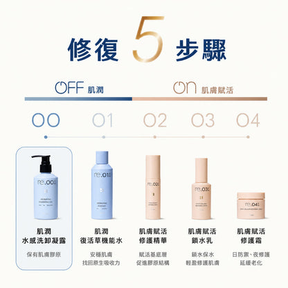 【露奇亞】re.00 肌潤水感洗卸凝露 150ml 菌叢平衡七胜肽 洗卸合一 溫和潔顏 全膚質適用 清爽水感